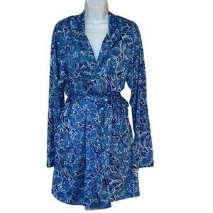 Ripskirt Hawaii Blue Floral Swim Coverup